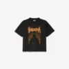 T-shirt feminina Balenciaga Sacra Cœur de corte médio em preto