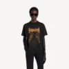 T-shirt feminina Balenciaga Sacra Cœur de corte médio em preto