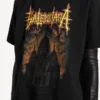 T-shirt feminina Balenciaga Sacra Cœur de corte médio em preto