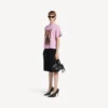 T-shirt feminina Balenciaga Sacra Cœur de corte médio em rosa antigo