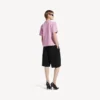 T-shirt feminina Balenciaga Sacra Cœur de corte médio em rosa antigo