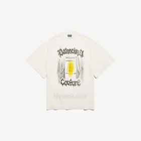 T-shirt feminina «Salon de Couture» com corte ajustado, na cor creme