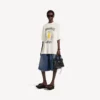 T-shirt feminina «Salon de Couture» com corte ajustado, na cor creme