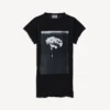 T-shirt feminina «The Song of the Highest Tower» com corte pequeno, em preto