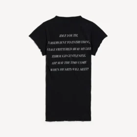 T-shirt feminina «The Song of the Highest Tower» com corte pequeno, em preto