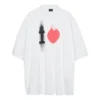 T-shirt «I Love» de corte largo «Branco» 744439TOVH39081