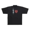 T-shirt «I Love» de corte largo «Preto» 744439TOVH39034