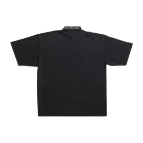 T-shirt «I Love» de corte largo «Preto» 744439TOVH39034
