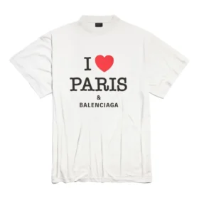 T-shirt «I Love Paris & Balenciaga» Oversized «Branca» 787349TRVU99012