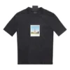 T-shirt justa de corte pequeno «Paris By Day» «Black Faded» 745019TOVC71055