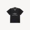 T-shirt masculina 3b de futebol com decote em V, oversized, em preto/antracite