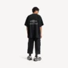 T-shirt masculina 3b de futebol com decote em V, oversized, em preto/antracite