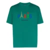 T-shirt masculina Balenciaga Paris Love, corte regular, estampada, manga curta, verde 594579TGV433640