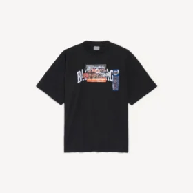 T-shirt masculina «Bumper Stickers» de corte médio, na cor preta T-shirt masculina «Bumper Stickers» de corte médio, na cor preta