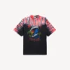 T-shirt masculina com efeito tie-dye extremo e corte médio, em preto