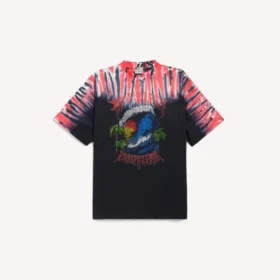 T-shirt masculina com efeito tie-dye extremo e corte médio, em preto T-shirt masculina com efeito tie-dye extremo e corte médio, em preto