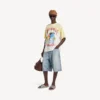 T-shirt masculina com estampado tie-dye extremo e corte médio, em branco
