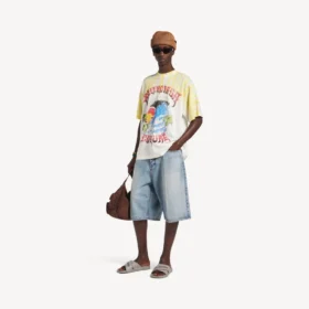 T-shirt masculina com estampado tie-dye extremo e corte médio, em branco T-shirt masculina com estampado tie-dye extremo e corte médio, em branco