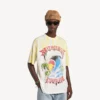 T-shirt masculina com estampado tie-dye extremo e corte médio, em branco