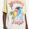T-shirt masculina com estampado tie-dye extremo e corte médio, em branco