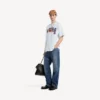 T-shirt masculina de corte médio com design «Bumper Stickers» em branco