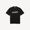T-shirt masculina de corte médio com estampado «messy spray» em preto