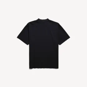 T-shirt masculina de corte médio com estampado «messy spray» em preto