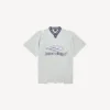 T-shirt masculina de futebol 3b com decote em V, oversized, em cinzento/branco