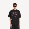 T-shirt masculina «i<3 u» de corte médio em preto