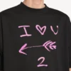 T-shirt masculina «i<3 u» de corte médio em preto