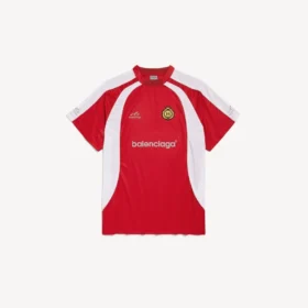 T-shirt oversized de futebol para homem em vermelho