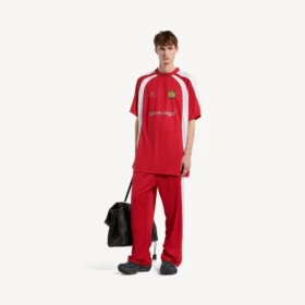 T-shirt oversized de futebol para homem em vermelho