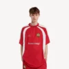 T-shirt oversized de futebol para homem em vermelho
