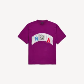 T-shirt oversized masculina Balenciaga | colaboração com a NBA em violeta