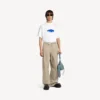T-shirt oversized masculina «Wet Brush» em branco