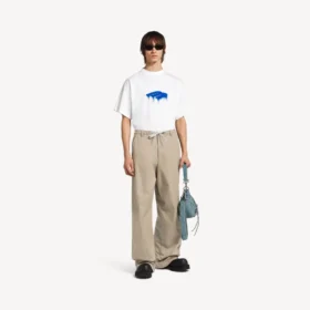 T-shirt oversized masculina «Wet Brush» em branco