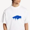 T-shirt oversized masculina «Wet Brush» em branco