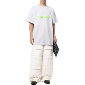T-shirt Oversized Slime «Cinza Verde» 676589TLVF11203