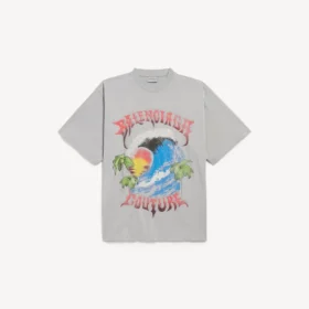 T-shirt oversized vintage de surfista para homem em cinzento Balenciaga