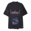 T-shirt Paris Moon Upside Down Oversized «Black Faded» 698811TOVT31055