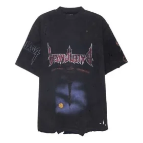 T-shirt Paris Moon Upside Down Oversized «Black Faded» 698811TOVT31055