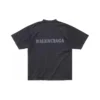 T-shirt tipo estêncil «Preto» 764235TQVA31750