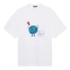 T-shirt unissexo branca de manga curta, corte largo, tecido retro de trama simples, coleção SS21 657059TKV949000