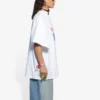 T-shirt unissexo branca de manga curta, corte largo, tecido retro de trama simples, coleção SS21 657059TKV949000