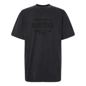 T-shirt Vintage de corte largo “Preto Desbotado” 641675TMVH81055