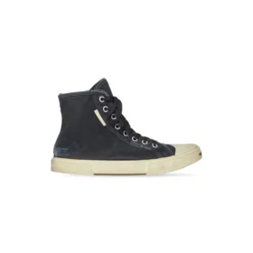 Ténis de cano alto Paris «Denim preto desgastado e borracha branca» 688756W3RC11090