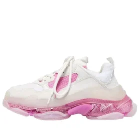 Ténis Triple S com sola transparente “Branco-Rosa” 544351W09ON9025