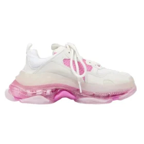 Ténis Triple S com sola transparente “Branco-Rosa” 544351W09ON9025