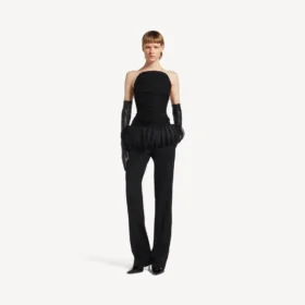 Top bustier justo para mulher, em preto