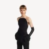 Top bustier justo para mulher, em preto